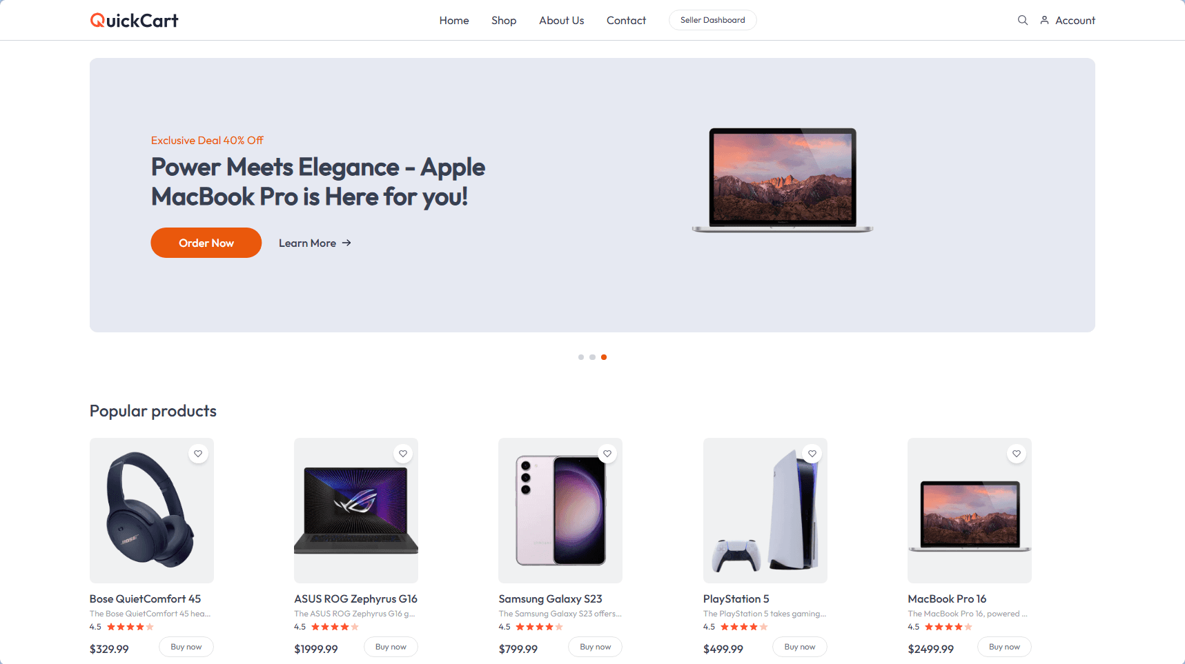 Ecommerce Full-stack Website
