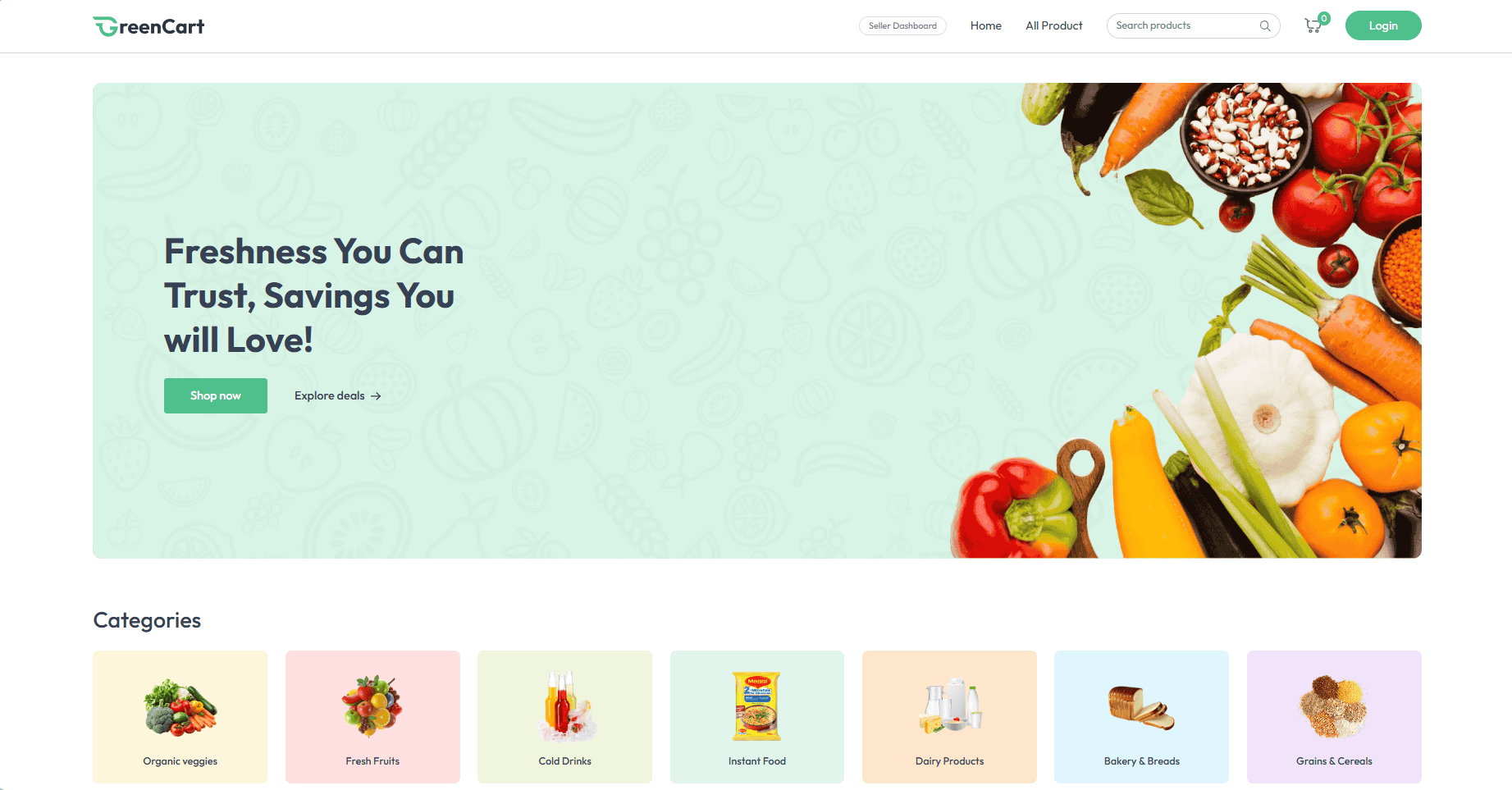 Green Grocery Full-stack Website